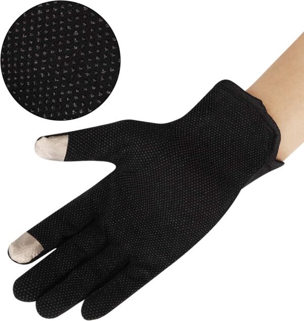 Mens Driving Gloves Summer UV Sun Protection Cycling Gloves Unisex Non-Slip Touchscreen Cotton Gloves Workout Exercise Gloves Outdoor Sunblock Full Finger Gloves for Motorcycle Camping Riding - Image 3