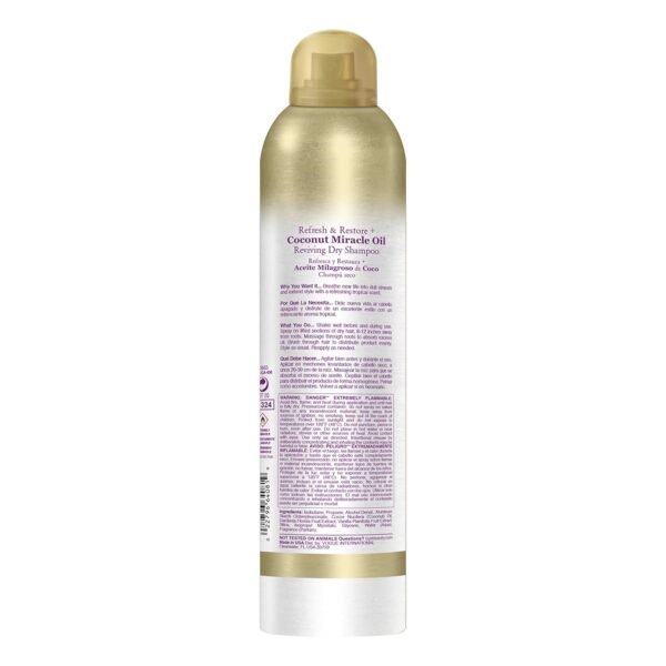 OGX Extra Strength Refresh Restore + Dry Shampoo, Coconut Miracle Oil, 5 Ounce - Image 9