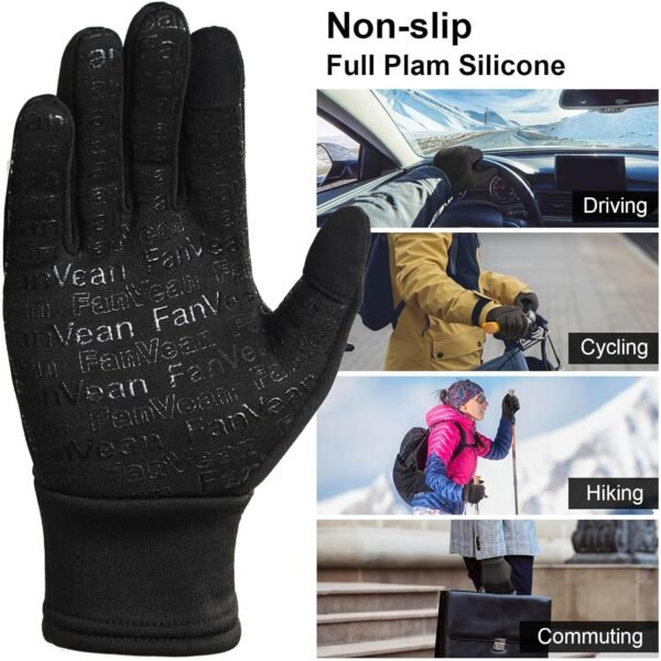 Winter Gloves Men Women Cold Weather: Thermal Waterproof Windprof Touchscreen for Runing Cycling Ski Hiking - Black - Image 5