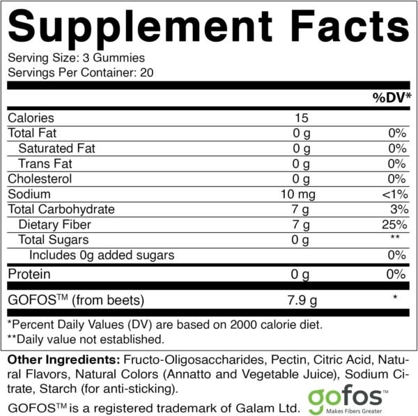Vitamatic 2 Pack Prebiotic Fiber Gummies for Adults - 7G Fiber Extra Strength - Zero Sugar Added - 60 Pectin Based Gummies - Digestive Health & Regularity Support, (Total 120 Count) - Image 3