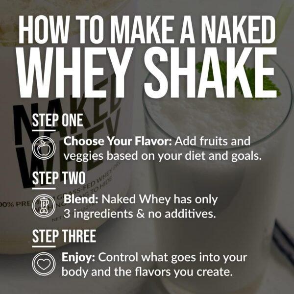 Naked Whey 1LB - All Natural Grass Fed Whey Protein Powder, Organic Chocolate, and Coconut Sugar - No GMO, No Soy, and Gluten Free, Aid Growth and Recovery - 12 Servings - Image 6