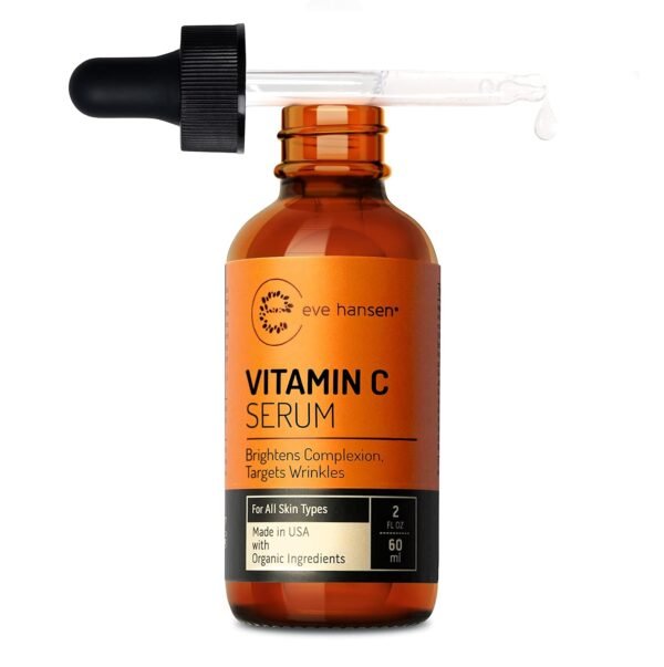 Eve Hansen Vitamin C Facial Serum - 76% Organic Antioxidant Serum for Face with Hyaluronic Acid, Vitamin E, and Aloe Vera - Hydrating and Rejuvenating Skin Care 2 Oz - Image 2