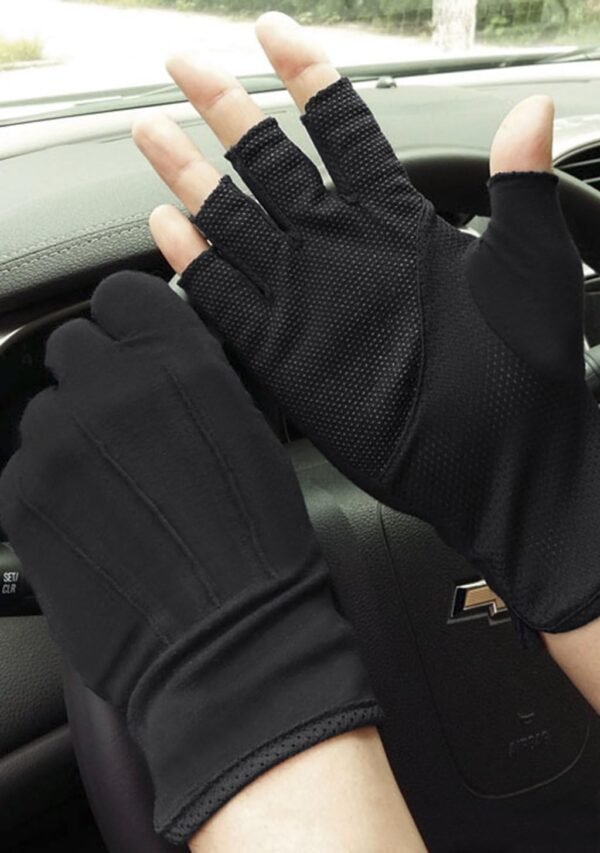JIAHG Women Men's Driving Gloves Summer UV Sun Gloves Non Slip Touchscreen Cotton Gloves Outdoor Sunblock Gloves for Cycling - Image 8