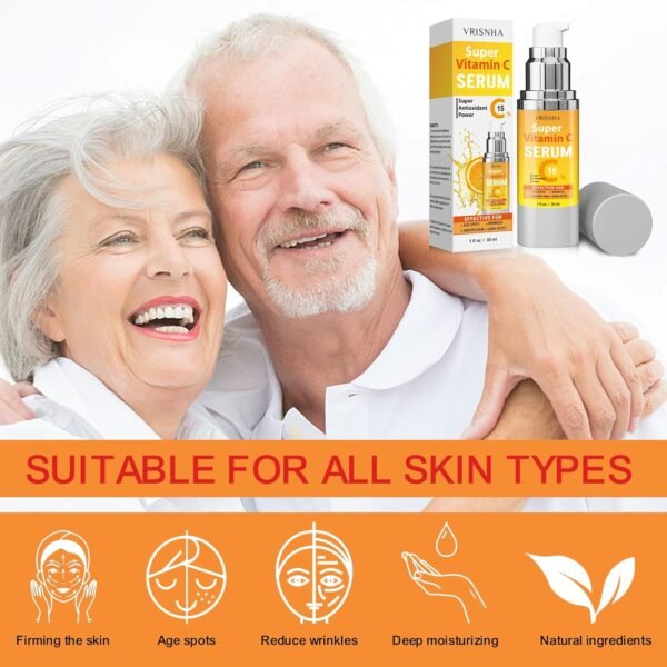 Super Vitamin C Serum for Women Over 50 - Advanced Anti-Aging Formula - Peptides, Niacinamide, Collagen, Hyaluronic Acid - Face Lift Serum for Mature Skin Wrinkles - Image 7