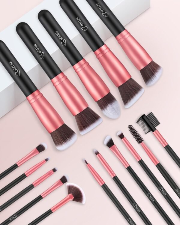 BESTOPE PRO Makeup Brushes 16 Pcs Makeup Brush Set, Blending Brush for Foundation, Premium Synthetic Powder Concealers Makeup Brushes for Eyes and Face, Eye Shadows Brushes, Eyeliner Make Up Brushes - Image 7