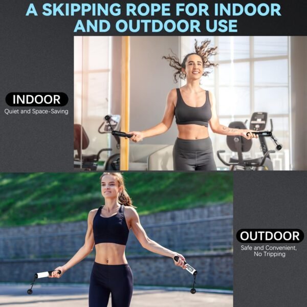 Cordless Gravity Jump Rope, Skipping Weighted Jump Rope With Counter, Adjustable Ropeless Jump Ropes Calorie Counter For Fitness, Home, Indoor Outdoor Exercise, Workout, Gym - Image 7