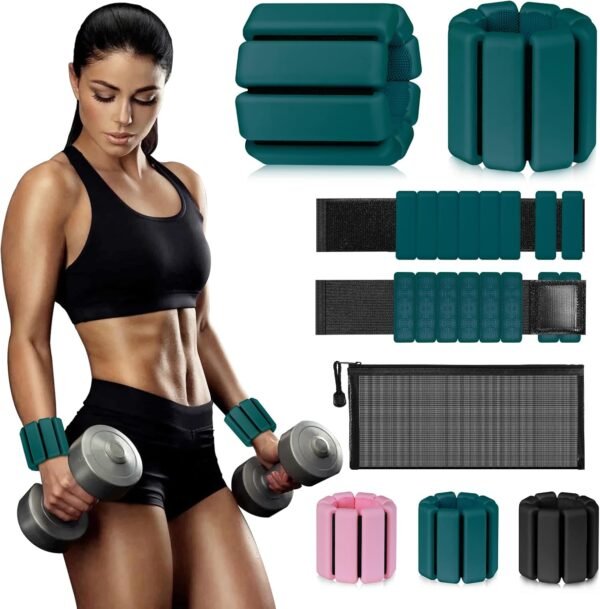 Wrist weights,ankle weights for women,Adjustable Wrist weights set of 2,1Lbs,Wearable Arm & Leg Weights for Pilates, Walking,Yoga,Dance，Barre，runing，Swimming - Image 2