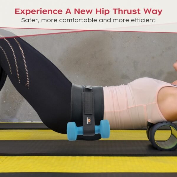 INDEEMAX Hip Thrust Belt, Booty Trainer for Women Men, Portable Exercise Hip Thrust Pad for Dumbbells Kettlebells Weights Plates, Adjustable Glute Workout Equipment Band for Home Gym - Image 7