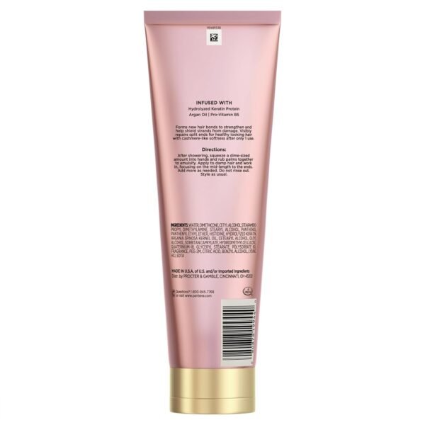 Pantene Keratin Leave-In Conditioner with Argan Oil, Protein Treatment for Dry, Damaged & Color-Treated Hair, Repairs Split Ends & Protects from Damage, Formaldehyde-Free, 8.4 Fl Oz - Image 10