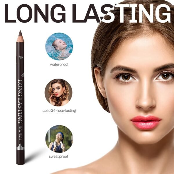12 Pcs Dark Brown Eyebrow Pencil Eyeliner Makeup，Soft Textured，Easy to Color，Waterproof，Long Lasting Eyebrow Tint Pen for Fills in Sparse Areas and Gaps Create a Natural Eye Brow - Image 5