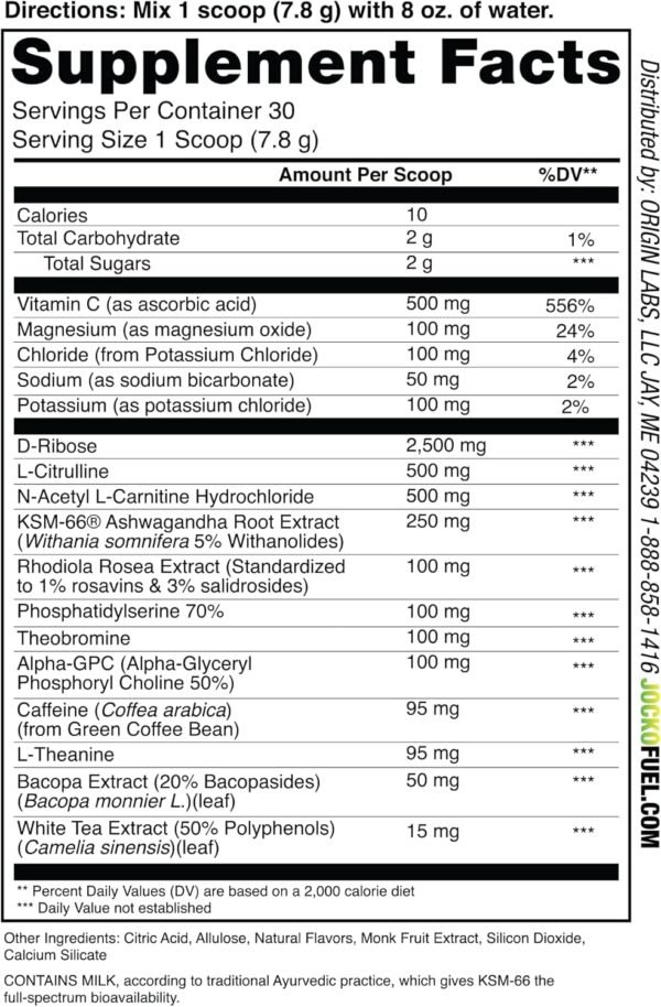 Jocko Fuel Pre Workout Powder with L-Citrulline, Nootropic & Caffeine for Endurance & Stamina - Keto, Sugar Free Blend for Distance Running, Cycling, Jiu Jitsu - 30 Servings (Mango) - Image 7