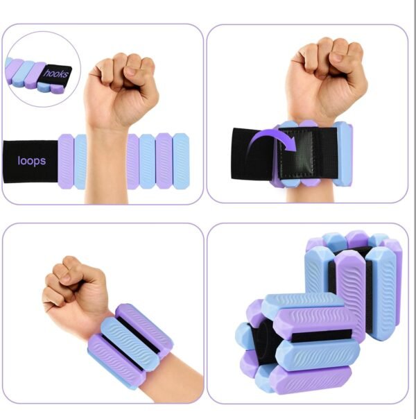 Ankle and Wrist Weights for Women, Adjustable Weights Set of 2 (1Lb Each), for Walking, Yoga, Dance, Gym - Image 4