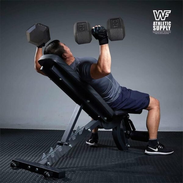CAPHAUS Cast Iron Solid Hexagon Grey Dumbbell Combo, Strength Training Free Weights for Women and Men, Hand Weights Sold by Set, With or Without Rack Options - Image 8