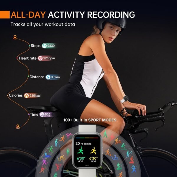 aeac Smart Watch for Women/Men, Fitness Watch, Alexa Built-in & Stable Bluetooth Call, with Heart Rate/SpO2/Sleep Monitor, 100 Sports, IP68 Waterproof Smartwatches for iOS Android - Image 6