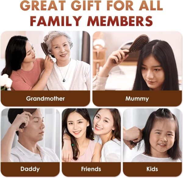 Wooden Body Scalp Massage Comb, Trigger Point Massage Tool Meridians Massager Gua Sha Massager Comb for Body Relief & Hair Growth - Image 7