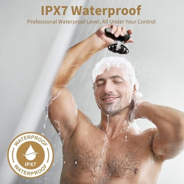 Detachable Head Shavers, SHPAVVER 5 in 1 Electric Razor IPX7 Waterproof for Bald Men, Wet Dry LED Display Rechargeable 7D Rotary Shaver Grooming Kit with Type C Charge A - Image 4