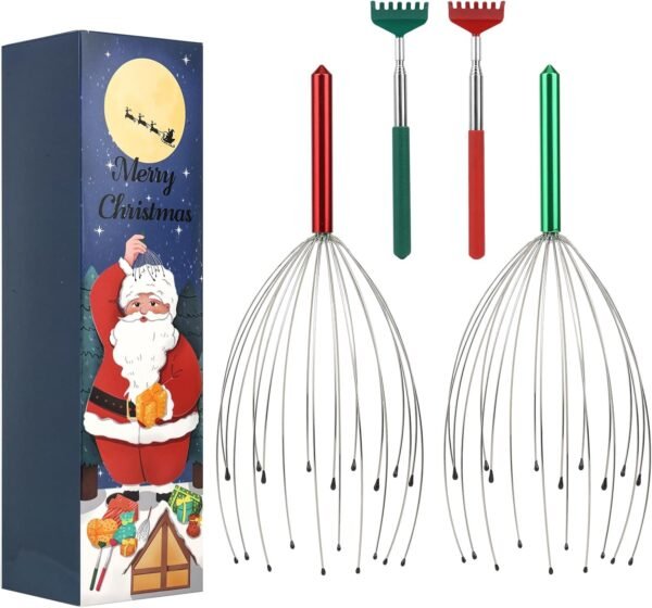 20 Fingers Scalp Massager, Head Scratcher Back Massage for Body Stress Relax, Stocking Stuffers for Men Women Adults, with Christmas Gift Box - Image 2