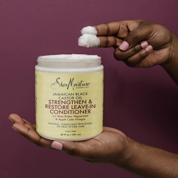 SheaMoisture Leave In Conditioner Conditioner For Hair Jamaican Black Castor Oil To Soften and Detangle Hair 20 oz - Image 4