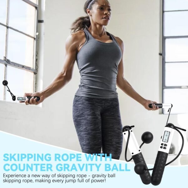 Cordless Gravity Jump Rope, Skipping Weighted Jump Rope With Counter, Adjustable Ropeless Jump Ropes Calorie Counter For Fitness, Home, Indoor Outdoor Exercise, Workout, Gym - Image 4