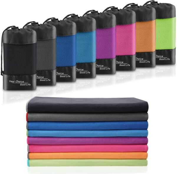 Your Choice Microfiber Travel Towel, Fast Drying Towel for Camping, Travel, Beach, Gym, Backpacking, Sports and Swimming. Sweat Absorbent, Lightweight and Ultra Compact - Image 2