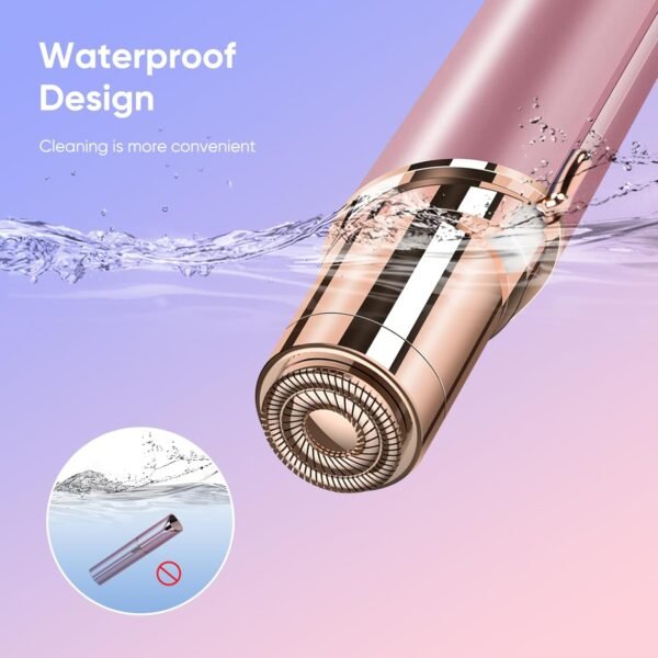 Facial Hair Removal for Women Painless Hair Remover, Waterproof Shaver Razor Hair Remover with LED Light for Face Bikini Peach Fuzz Upper Mustache Lip Chin (Rose Gold) - Image 9