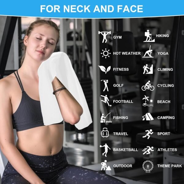 U-pick Cooling Towels Bulk 40"x12", Breathable Microfiber Chill Towel, Cooling Towel for Neck and Face, Sweat Towel for Gym, Yoga, Workout, Golf, Sport, Camping, Beach, Travel (4 Packs) - Image 6
