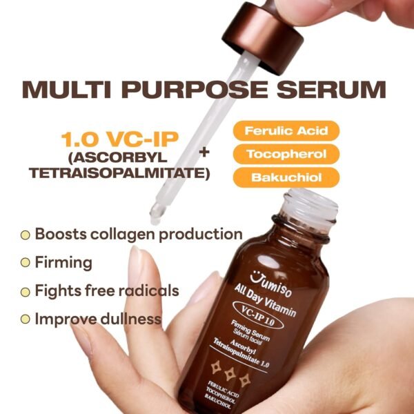 JUMISO All Day VC-IP 1.0 Firming Serum 30ml, 1.01 fl oz, Boosting Collagen, Reducing fine lines, Aronia Extract, Bakuchiol, Panthenol - Image 6