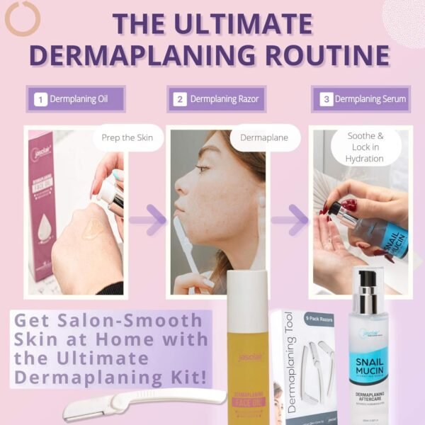Dermaplaning Oil - Smooth Glide Skin Barrier Shave Oil for Women - Use with Dermaplaning Tool, Face Razor, Eyebrow Razor, Microblades for Face - Softens Area Pre Shave & After Shave - Image 7