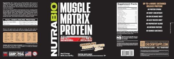 NutraBio Muscle Matrix Protein (Chocolate Peanut Butter, 2 lb (Pack of 1)) - Image 5