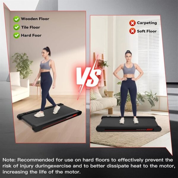 Sperax Walking Vibration Pad with APP, 3 in 1 Under Desk Treadmill, 2.5HP Low Noise Walking Treadmill Pad with Remote Control,Portable Treadmill for Home Office - Image 9