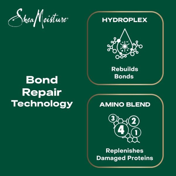 SheaMoisture Bond Repair Leave-In Conditioner Amla Oil to Strengthen and Repair Curls with Restorative HydroPlex Infusion 11 oz - Image 10