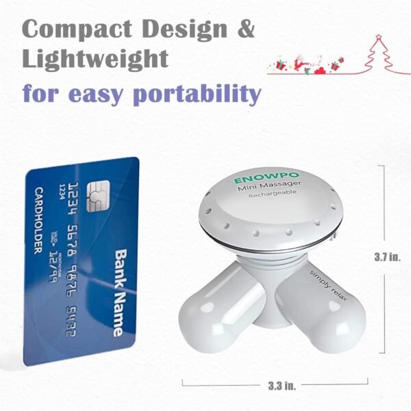 Handheld Mini Massager Hand Held Rechargeable Electric Full Body Personal Massager Deep Tissue Percussion Muscle Pain Relief for Neck, Back, Shoulder, Hand Massage Tools Cordless Massagers Vibrating - Image 6
