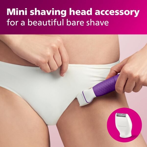 Philips Beauty Bikini Genie Cordless Trimmer for Bikini Line Hair Removal, with Shaving Head and Comb, BRT383/50 - Image 4
