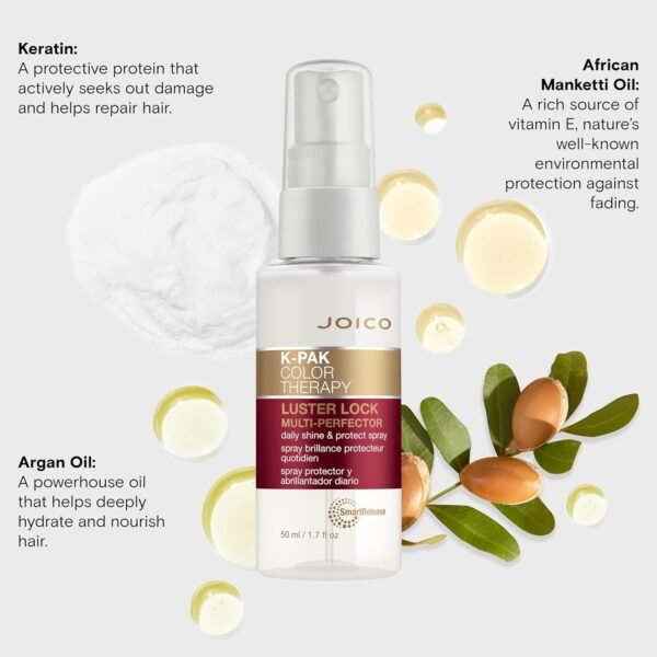 Joico K-PAK Color Therapy Luster Lock Multi-Perfector Daily Shine & Protect Spray | For Color-Treated Hair | Instantly Detangle | Control Frizz | Boost Shine | With African Maketti & Argan Oil - Image 5
