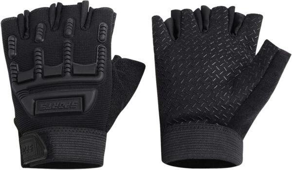 Kids Half Finger Cycling Gloves Mittens Breathable Non Slip Fingerless Bike Riding Gloves Shockproof Sports Training Gloves UV Protection Outdoor Skateboard Gloves for Boys Girls 6-10Y - Image 4
