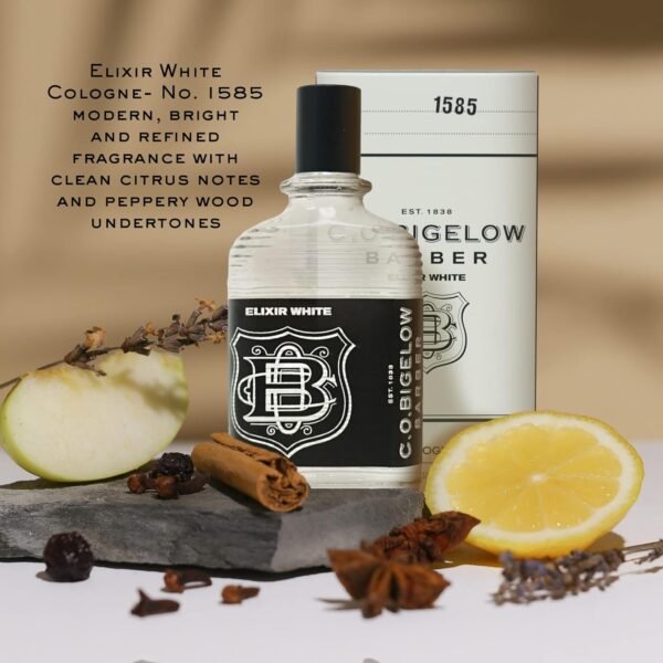 C.O. Bigelow Elixir White Cologne - No. 1585, 2.5 fl oz, Cologne for Men, Modern, Fresh, Refined Clean Citrus & Peppery Wood, Masculine Perfumes for Men - Image 3