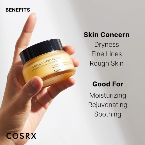 COSRX Full Fit Propolis Light Cream, 2.19 Fl.oz / 65ml, Propolis 64.5%, Hydrating Daily Day and Night Moisturiser, Korean Skin Care, Not Tested on Animals, Paraben Free - Image 6