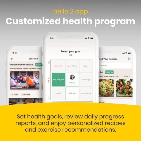 Bello 2 + FITTO - Includes 1 Body Fat Scanner with Smart App and 1 Muscle Scanner with Smart App - Measure and Track Your Fitness Progress - Bluetooth Tools Compatible with Apple Health & Google Fit - Image 6