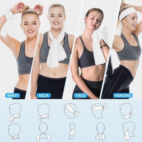 U-pick Cooling Towels Bulk 40"x12", Breathable Microfiber Chill Towel, Cooling Towel for Neck and Face, Sweat Towel for Gym, Yoga, Workout, Golf, Sport, Camping, Beach, Travel (4 Packs) - Image 8