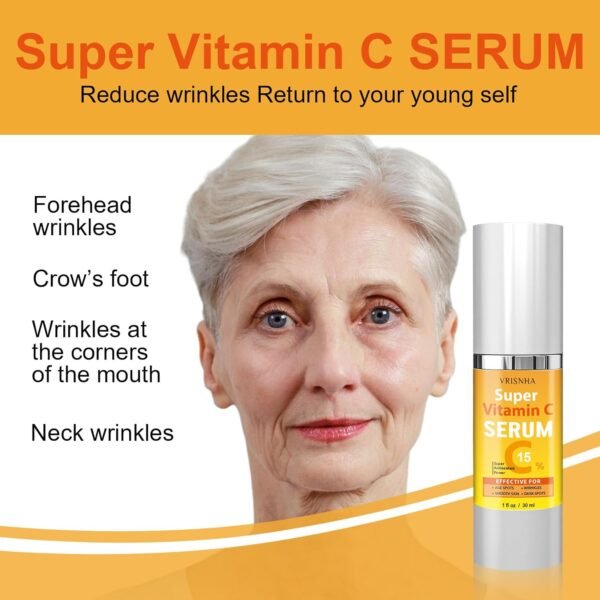 Super Vitamin C Serum for Women Over 50 - Advanced Anti-Aging Formula - Peptides, Niacinamide, Collagen, Hyaluronic Acid - Face Lift Serum for Mature Skin Wrinkles - Image 3