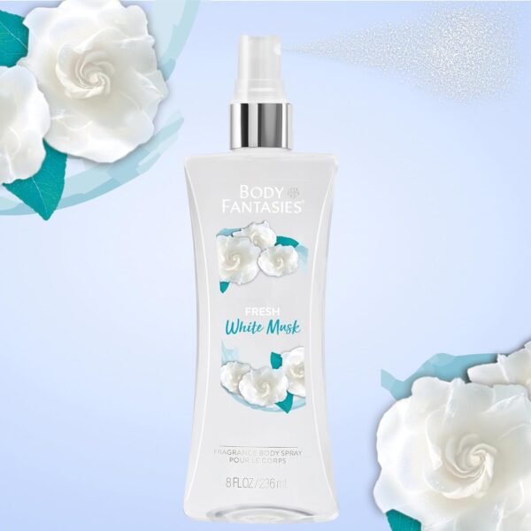 Body Fantasies Signature Fragrance Body Spray, Fresh White Musk, 8 Fluid Ounce - Image 5