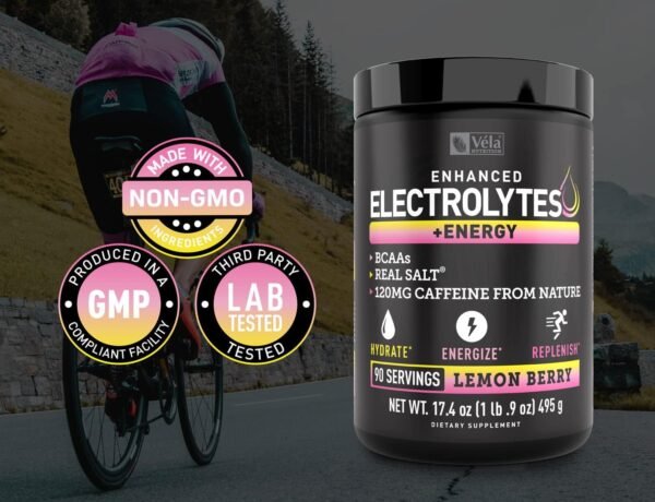 Pre-Workout Electrolyte + Energy Powder Drink Mix (90 Servings | Lemon Berry) w/ 0 Sugar +BCAAs +B-Vitamins Electrolyte Supplement w Potassium Zinc & Magnesium for Hydration - Keto Electrolytes - Image 9