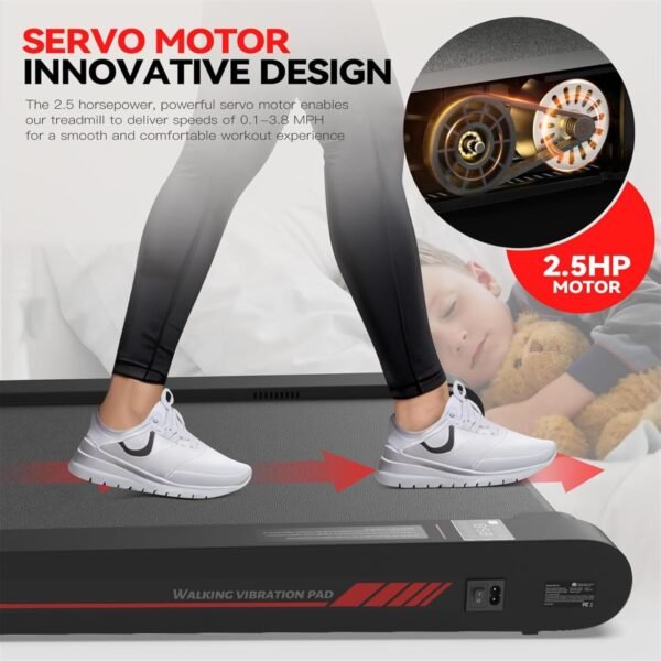 Sperax Walking Vibration Pad with APP, 3 in 1 Under Desk Treadmill, 2.5HP Low Noise Walking Treadmill Pad with Remote Control,Portable Treadmill for Home Office - Image 6