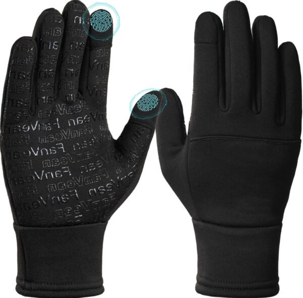 Winter Gloves Men Women Cold Weather: Thermal Waterproof Windprof Touchscreen for Runing Cycling Ski Hiking - Black - Image 2