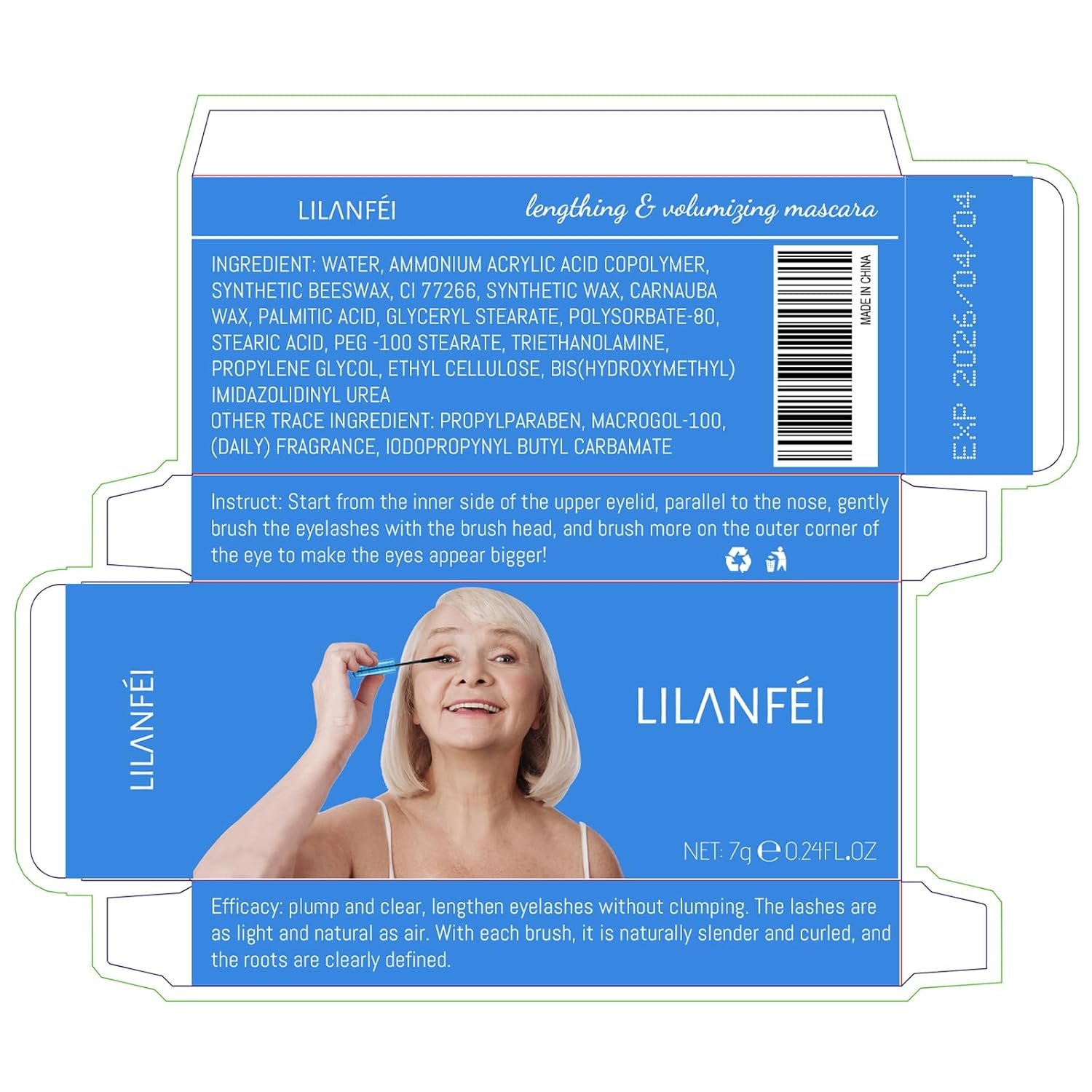 Mascara for Older Women 60 Plus, Mascara for Seniors with Thinning Lashes, Hypoallergenic Sensitive Eyes, Black Volume and Length, Waterproof Smudge Proof (2pc) - Image 9