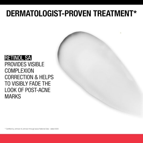 Neutrogena Retinol SA, Stubborn Marks PM Treatment, Face-Exfoliating Treatment to Help Reverse the Look of Post-Acne Marks & Uneven Skin Tone, Non-Comedogenic, PM Treatment, unscented, 1.0 Fl Oz - Image 4