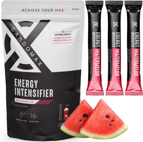 Clear Liquid Mix - Pre-Workout + Caffeine, BCAA, & 100% B3, 6&12 Vitamins - Natural Tasting Flavor for Keto, Sugar Free & Vegan Diets. - Watermelon Flavoring (15 Count) - Image 2