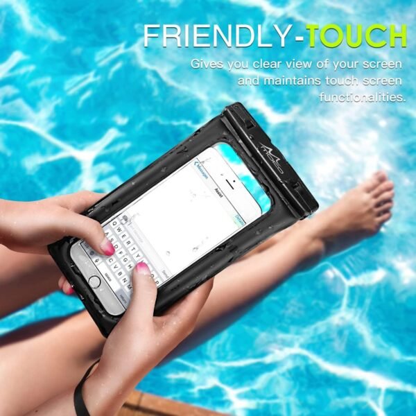 MoKo Floating Waterproof Phone Pouch Holder, Floatable Phone Case Dry Bag with Lanyard Armband Compatible with iPhone 14 13 12 11 Pro Max X/Xr/Xs Max,8/7/SE 3,Samsung S21/S10/S9/S8, Black - Image 5