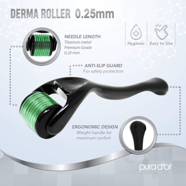 PURA D'OR 25% Vitamin C Serum 4 Oz + 0.25mm Derma Roller Set - Hyaluronic Acid & Retinol Microdermabrasion Skin Care Cosmetic Kit For Face & Eyes, Dark Spots - For Men & Women - Image 7