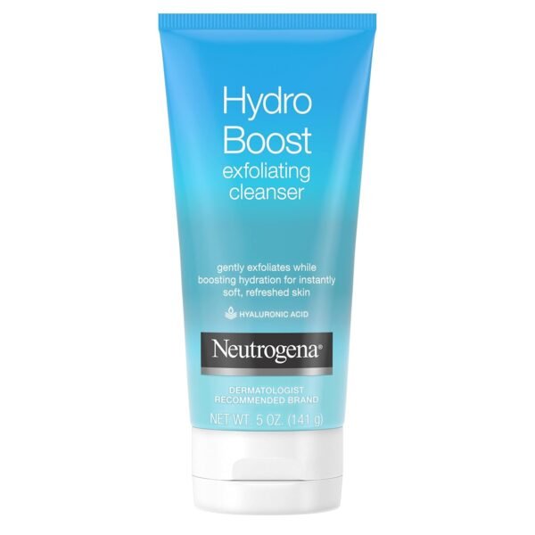 Neutrogena Hydro Boost Gentle Exfoliating Daily Facial Cleanser with Hyaluronic Acid, Clinically Proven to Increase Skin's Hydration Level, Non-Comedogenic Oil-, Soap- & Paraben-Free, 5 Oz, 3 Pack - Image 4